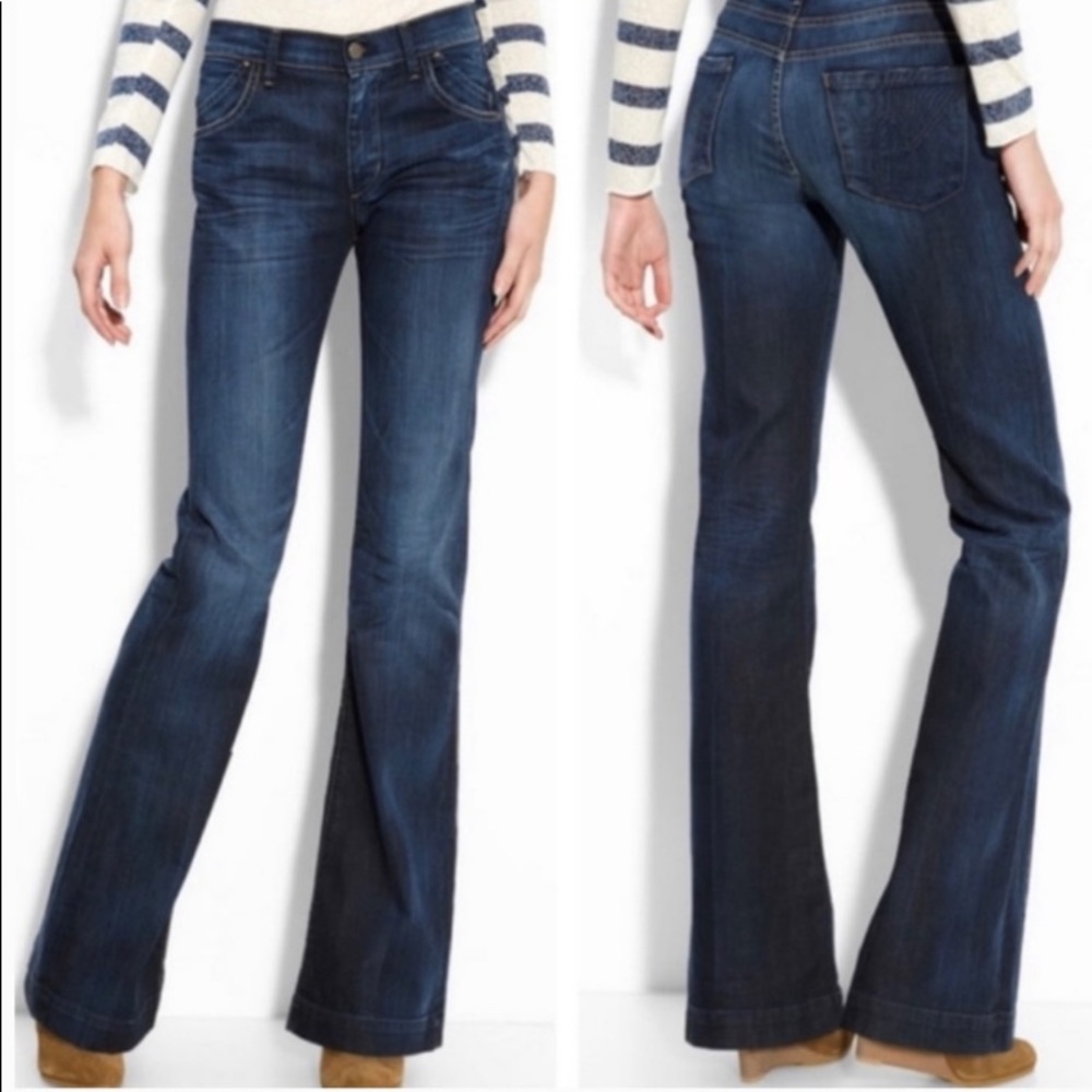 Citizens Of Humanity Dark Denim Hutton Medium Rise Wide Leg Jeans